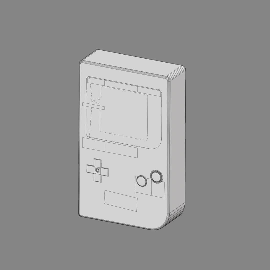 Simple Nintendo Gameboy Model 3D model_6