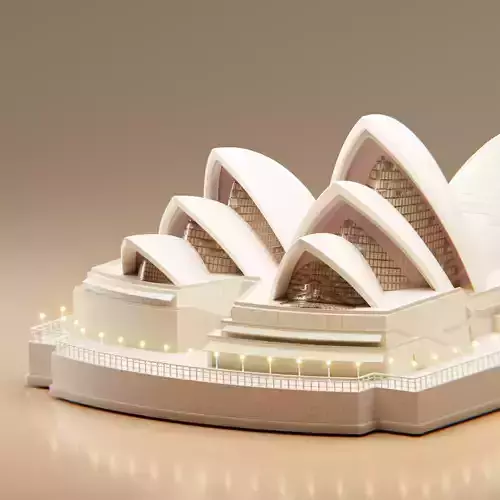 Opera House Landmark of Sydney Australia Low Poly 3D model