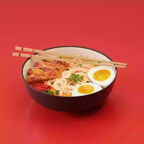 Chicken and Egg Japan Ramen Noodle 3D model