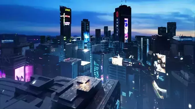 Cyberpunk future city steampunk blade runner big scene model Low-poly 3D model