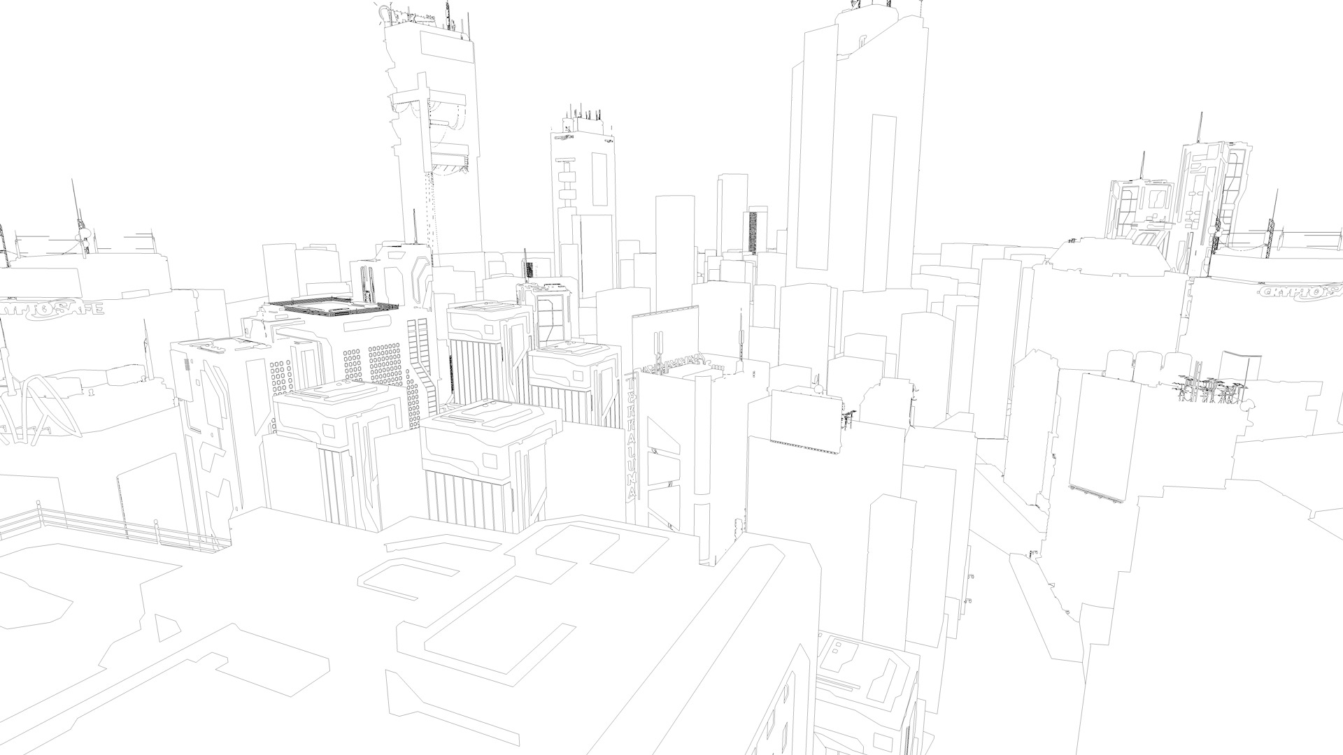 Cyberpunk future city steampunk blade runner big scene model Low-poly 3D model_4