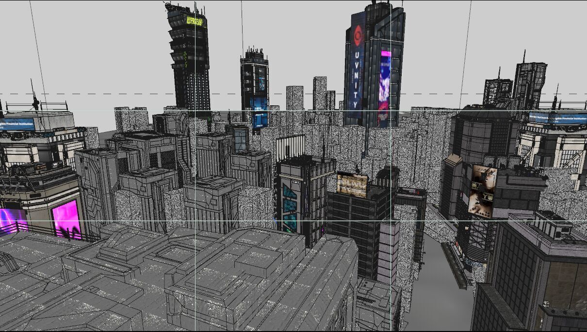 Cyberpunk future city steampunk blade runner big scene model Low-poly 3D model_2