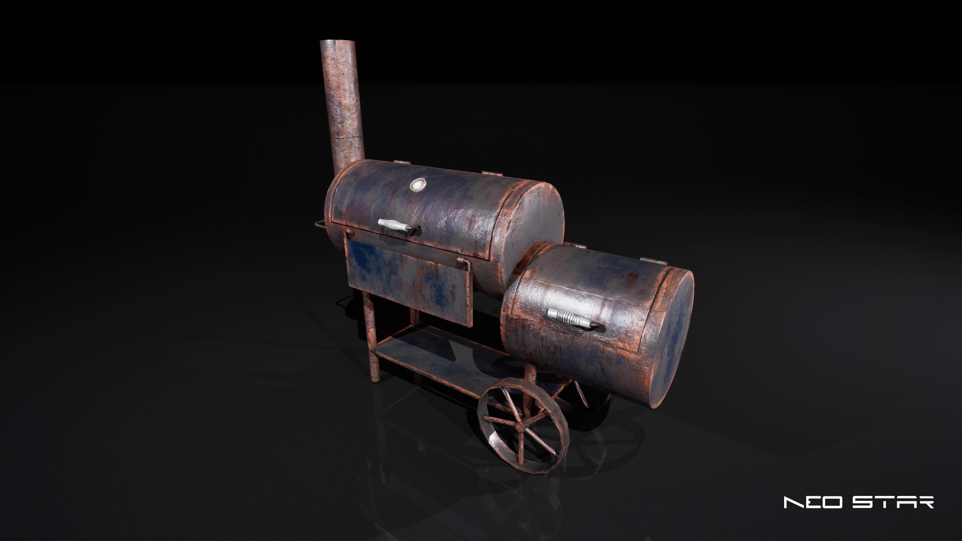 Old Rusty Grills Low-poly 3D model_3