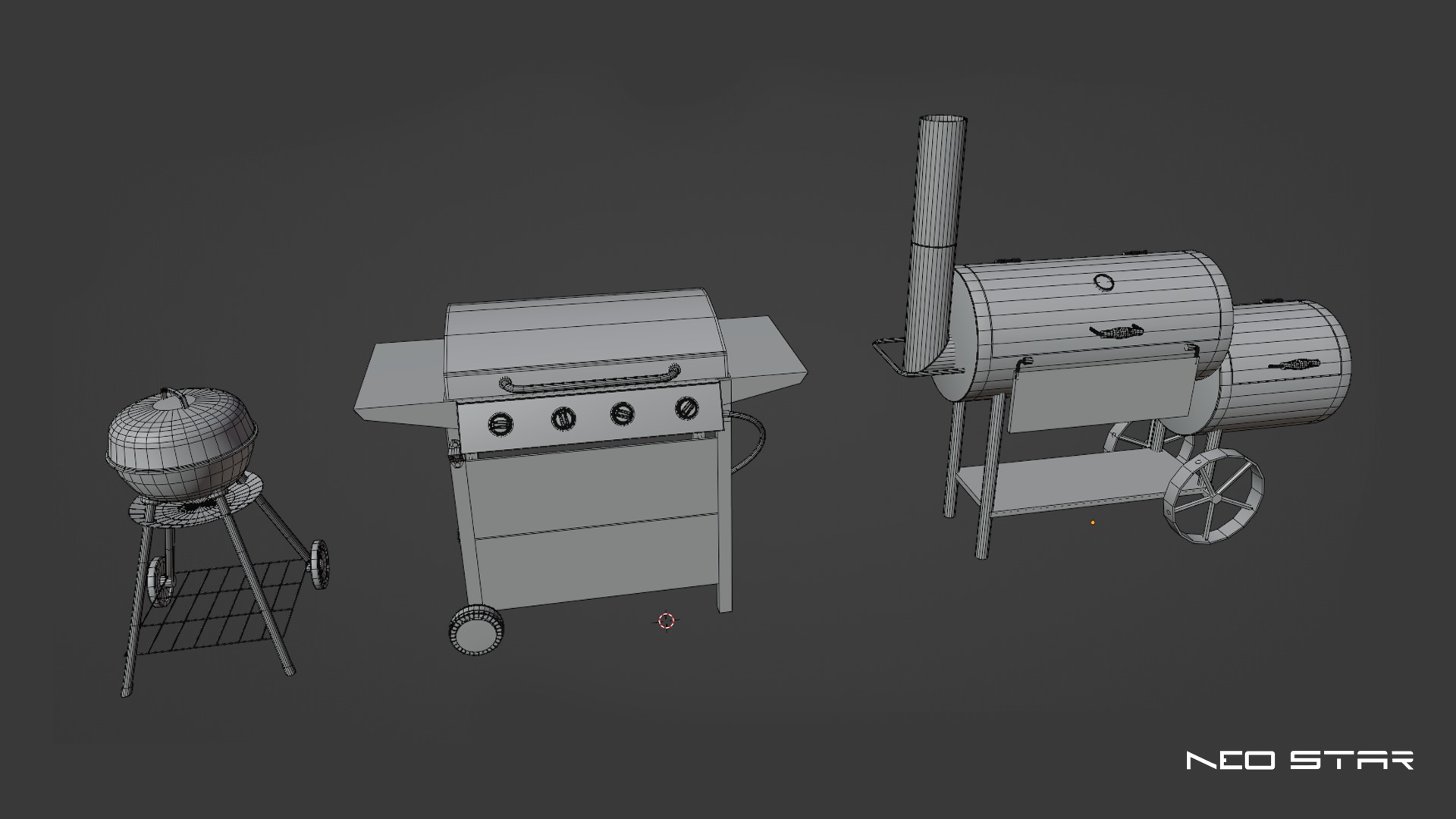 Old Rusty Grills Low-poly 3D model_4