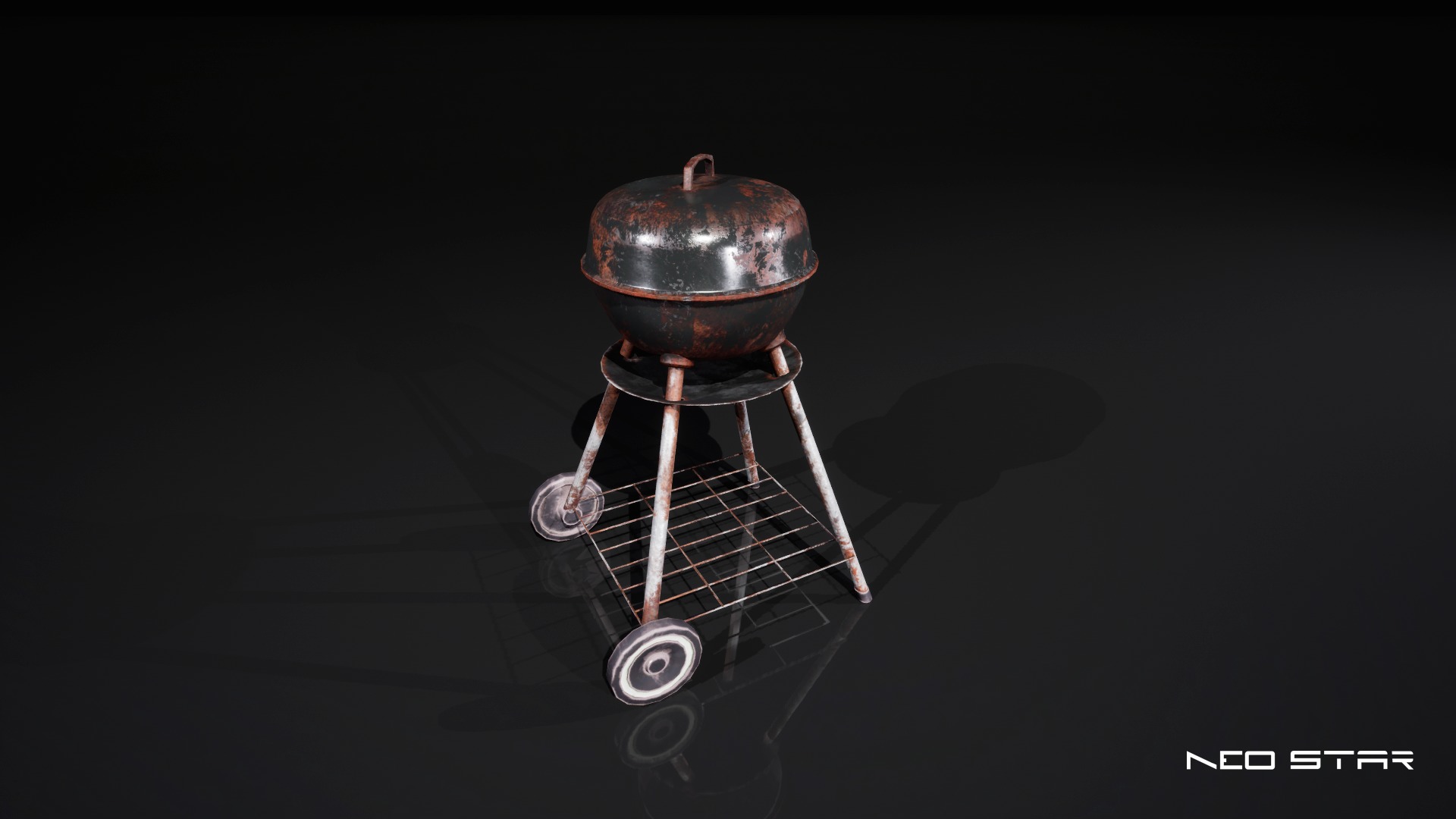 Old Rusty Grills Low-poly 3D model_1
