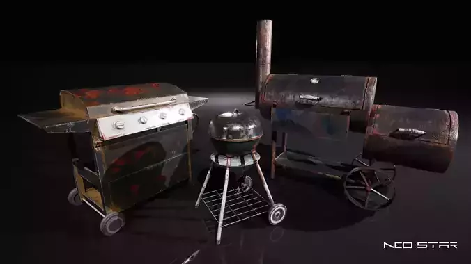 Old Rusty Grills Low-poly 3D model Old Rusty Grills Low-poly 3D model