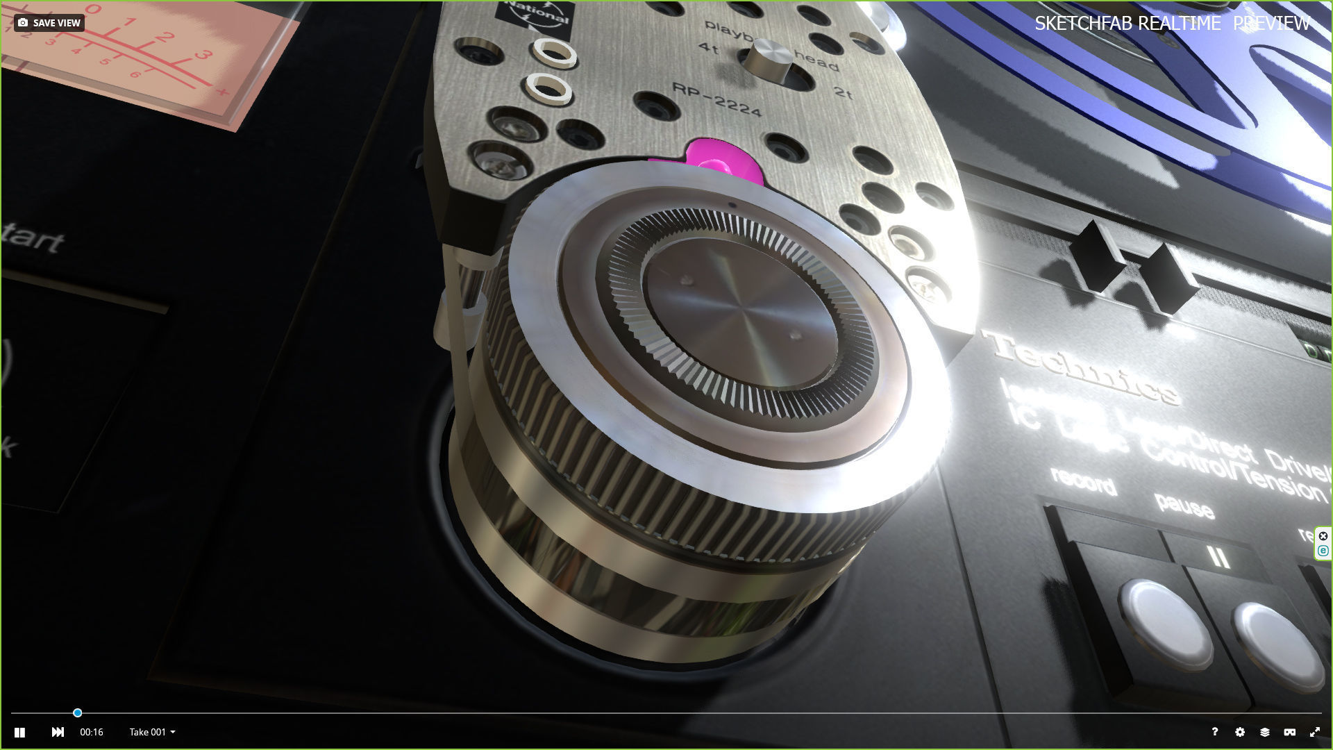 Technics 1500 Low-poly 3D model_5