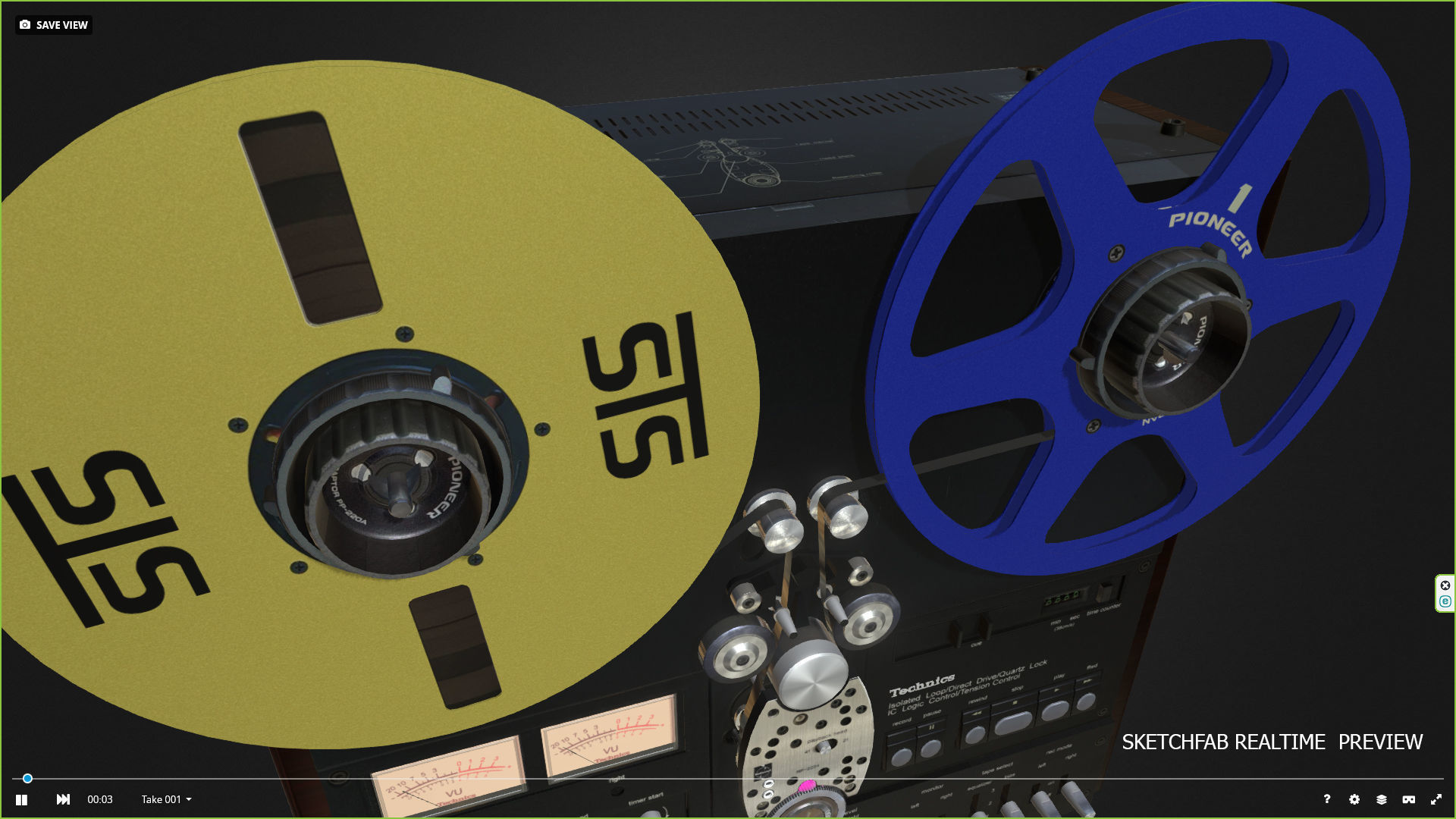 Technics 1500 Low-poly 3D model_7