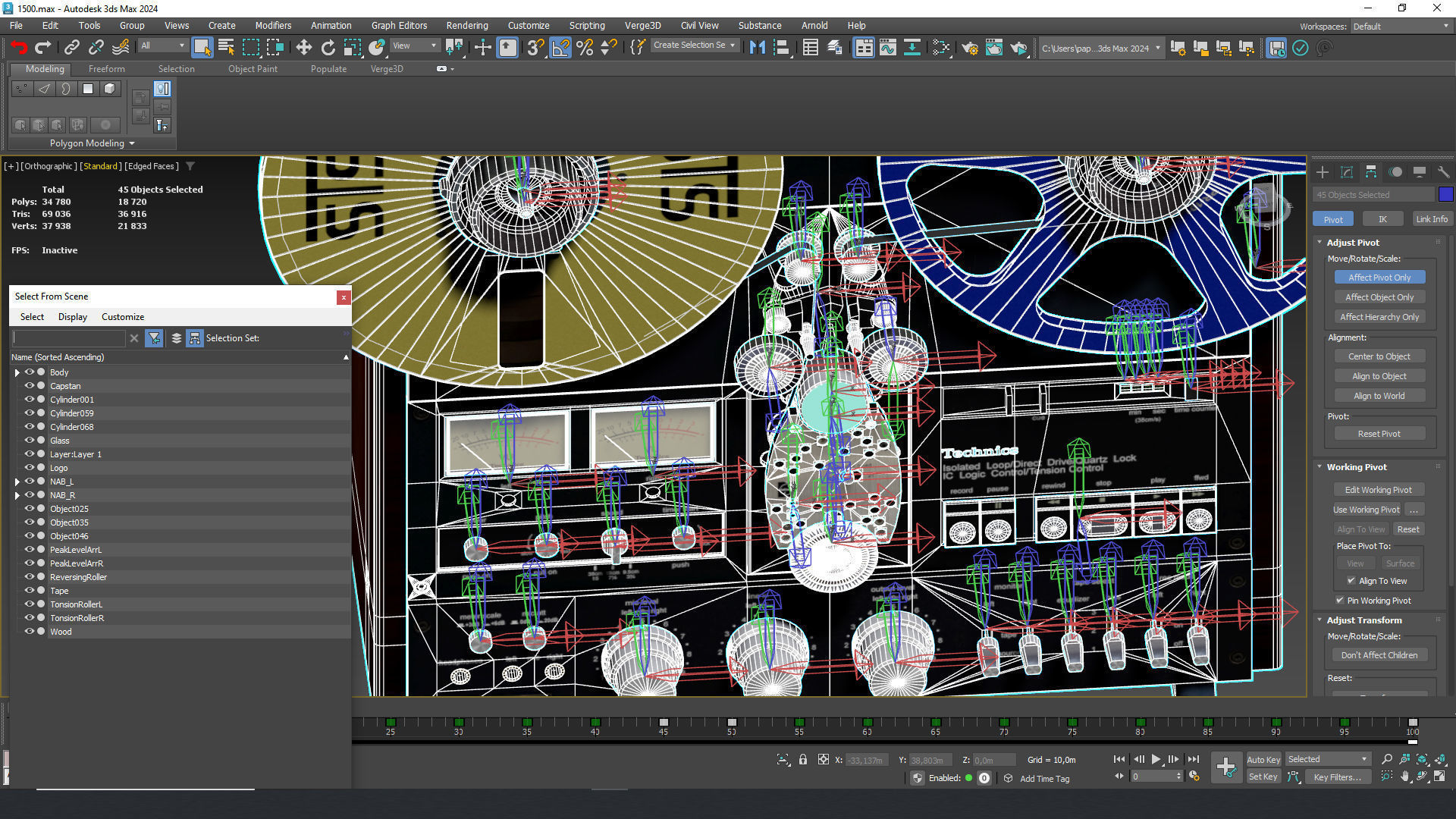 Technics 1500 Low-poly 3D model_12