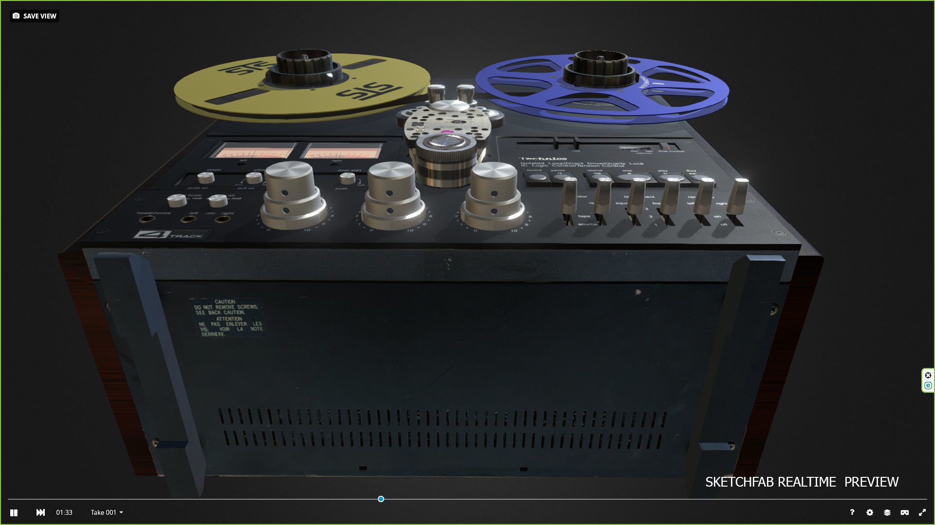 Technics 1500 Low-poly 3D model_3