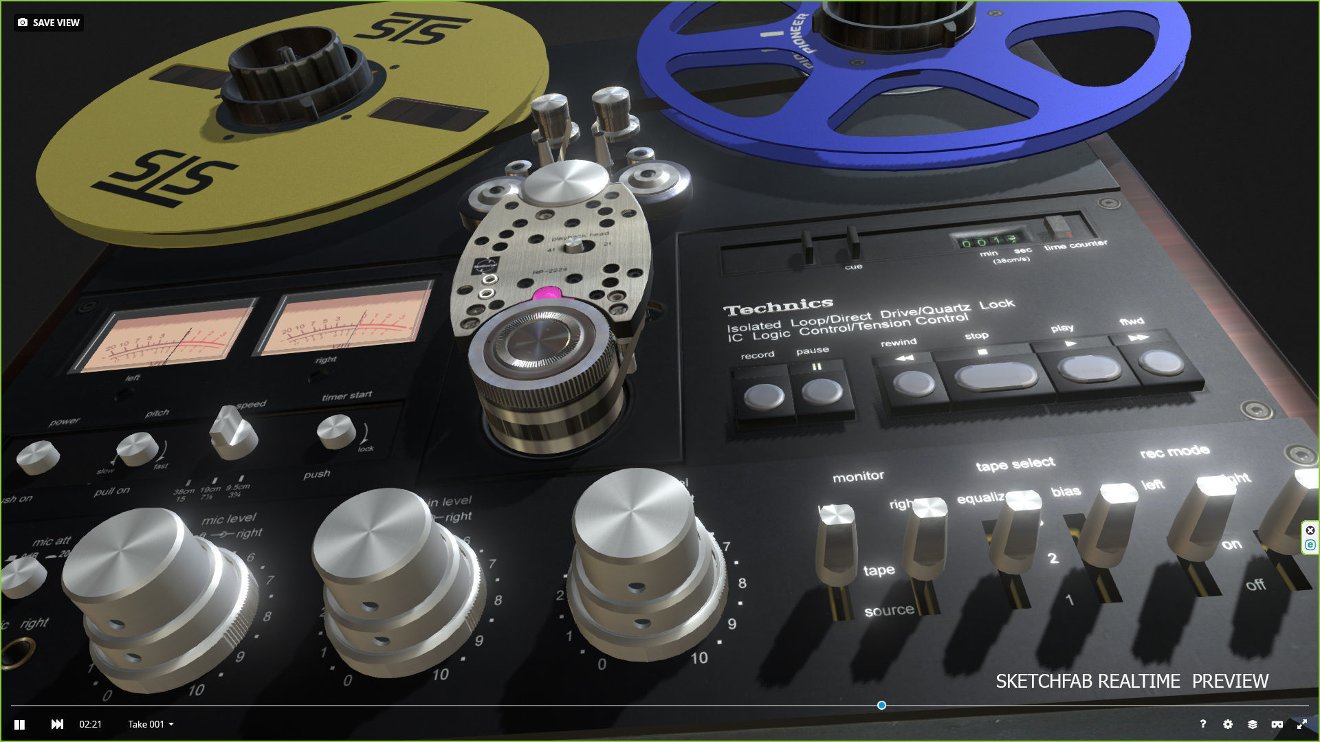 Technics 1500 Low-poly 3D model_2