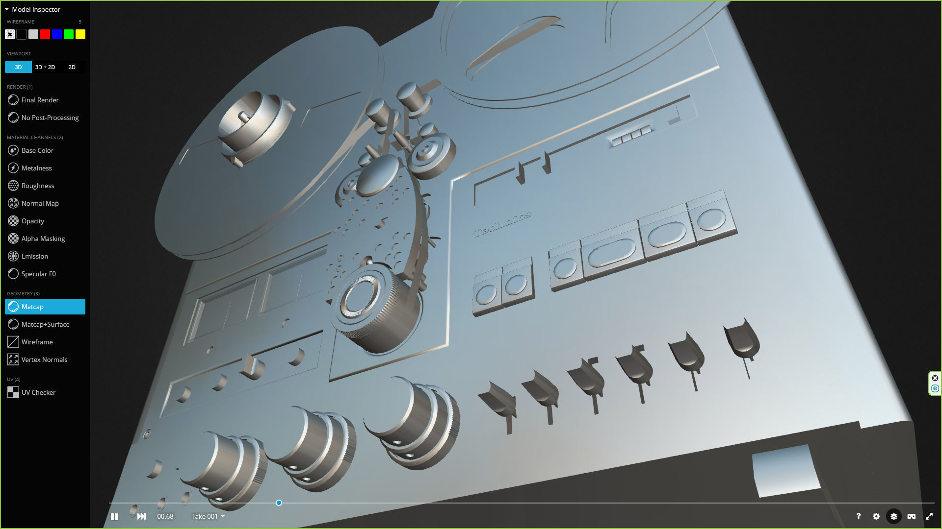 Technics 1500 Low-poly 3D model_10
