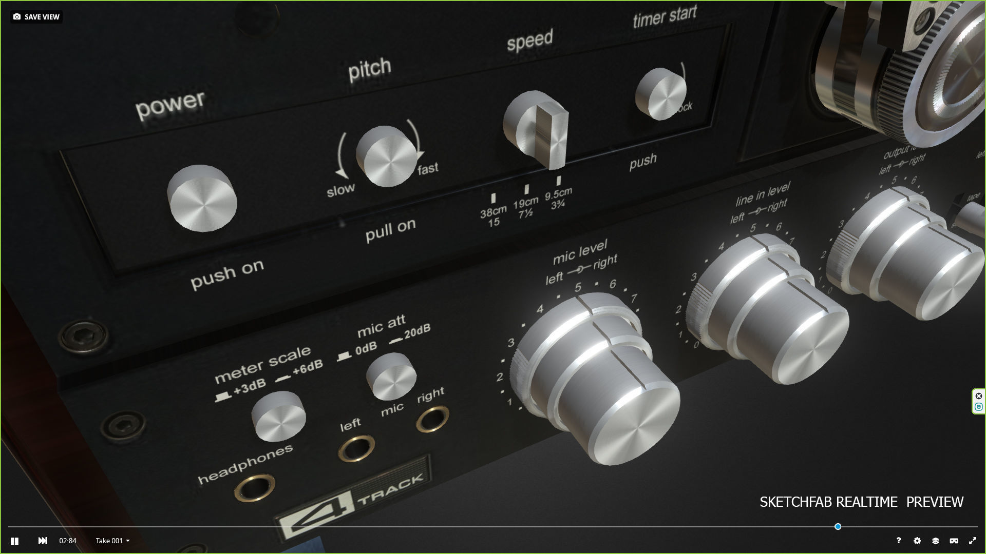 Technics 1500 Low-poly 3D model_6