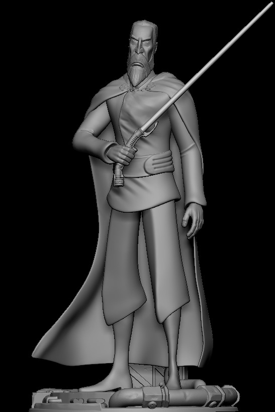 Star Wars Animated Dooku Statue - Clone Wars 3D print model 3D print model_4