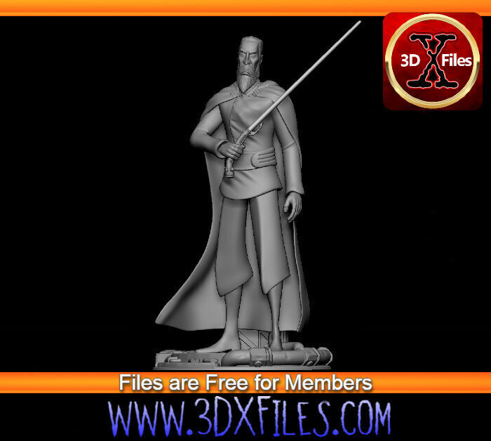 Star Wars Animated Dooku Statue - Clone Wars 3D print model 3D print model_2