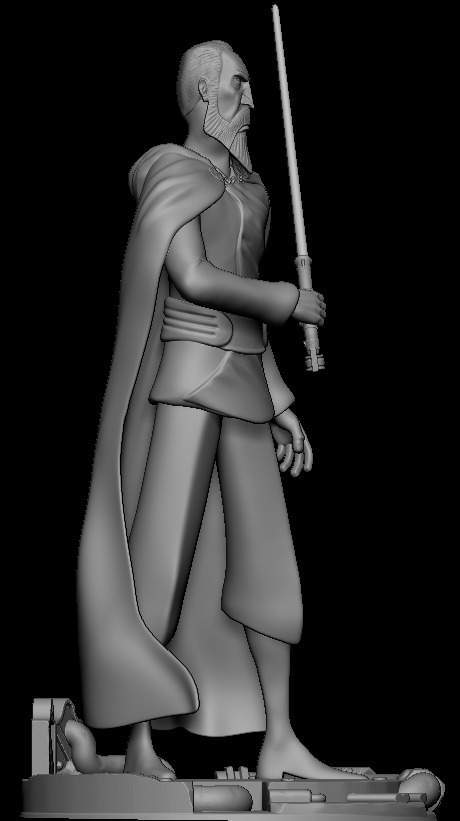 Star Wars Animated Dooku Statue - Clone Wars 3D print model 3D print model_7