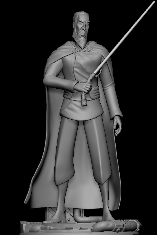 Star Wars Animated Dooku Statue - Clone Wars 3D print model 3D print model_3