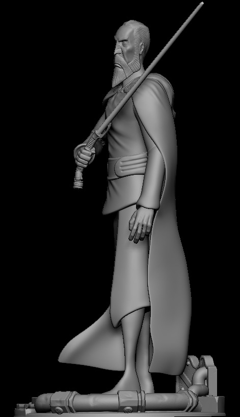 Star Wars Animated Dooku Statue - Clone Wars 3D print model 3D print model_5