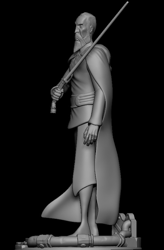 Star Wars Animated Dooku Statue - Clone Wars 3D print model 3D print model_6