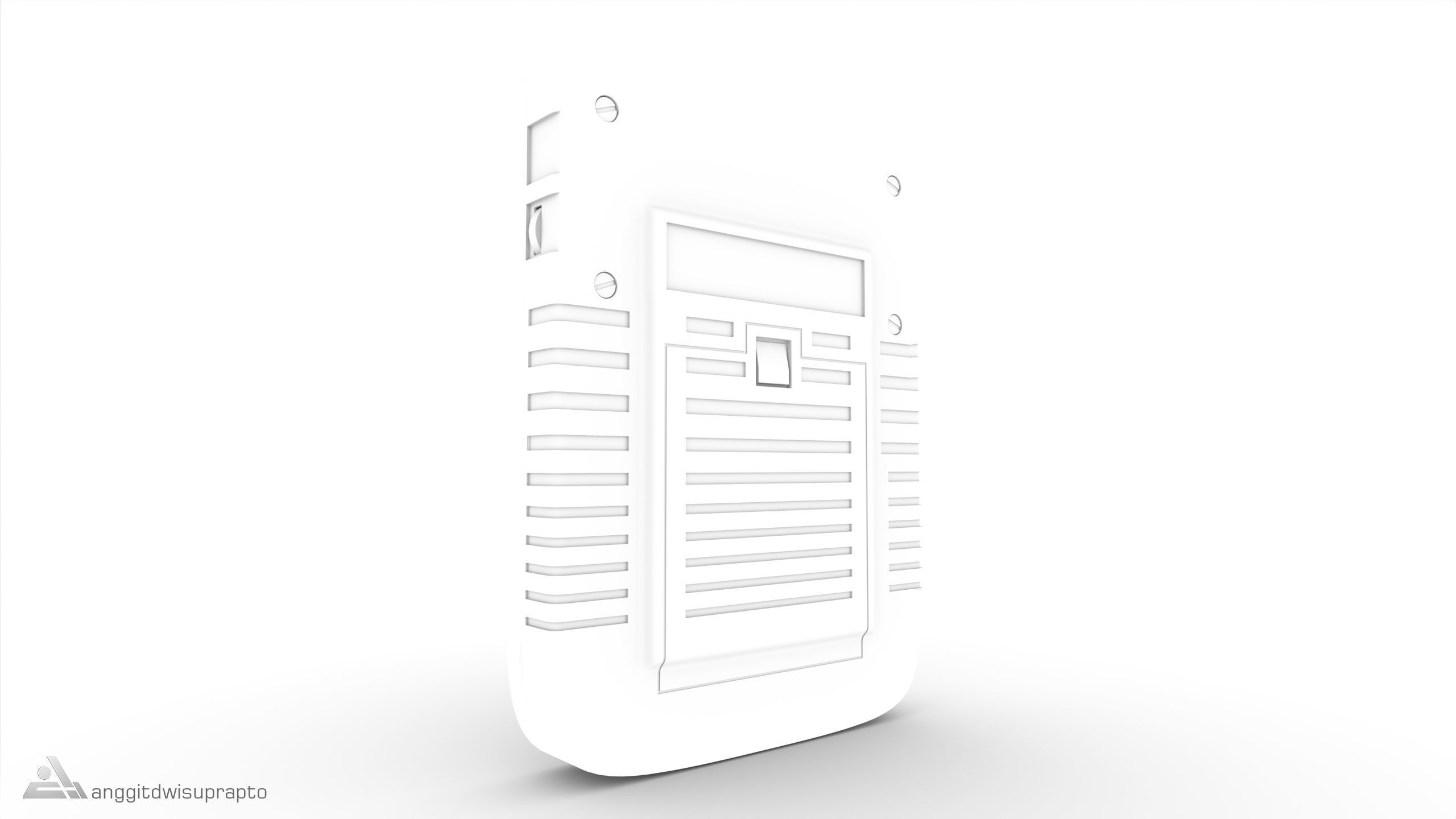 Portable Gaming Device Red 3D model_14