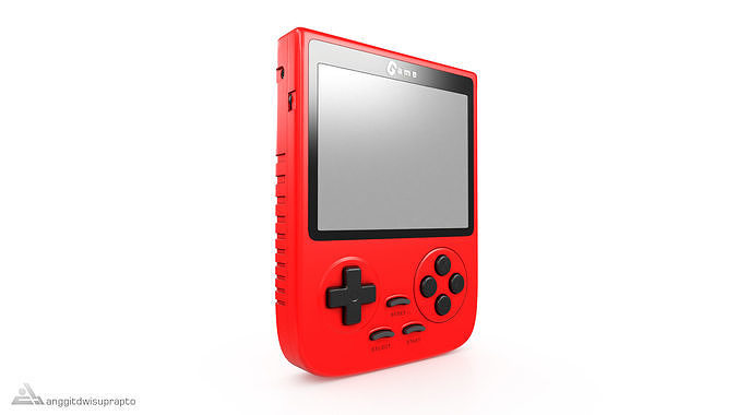 Portable Gaming Device Red 3D model