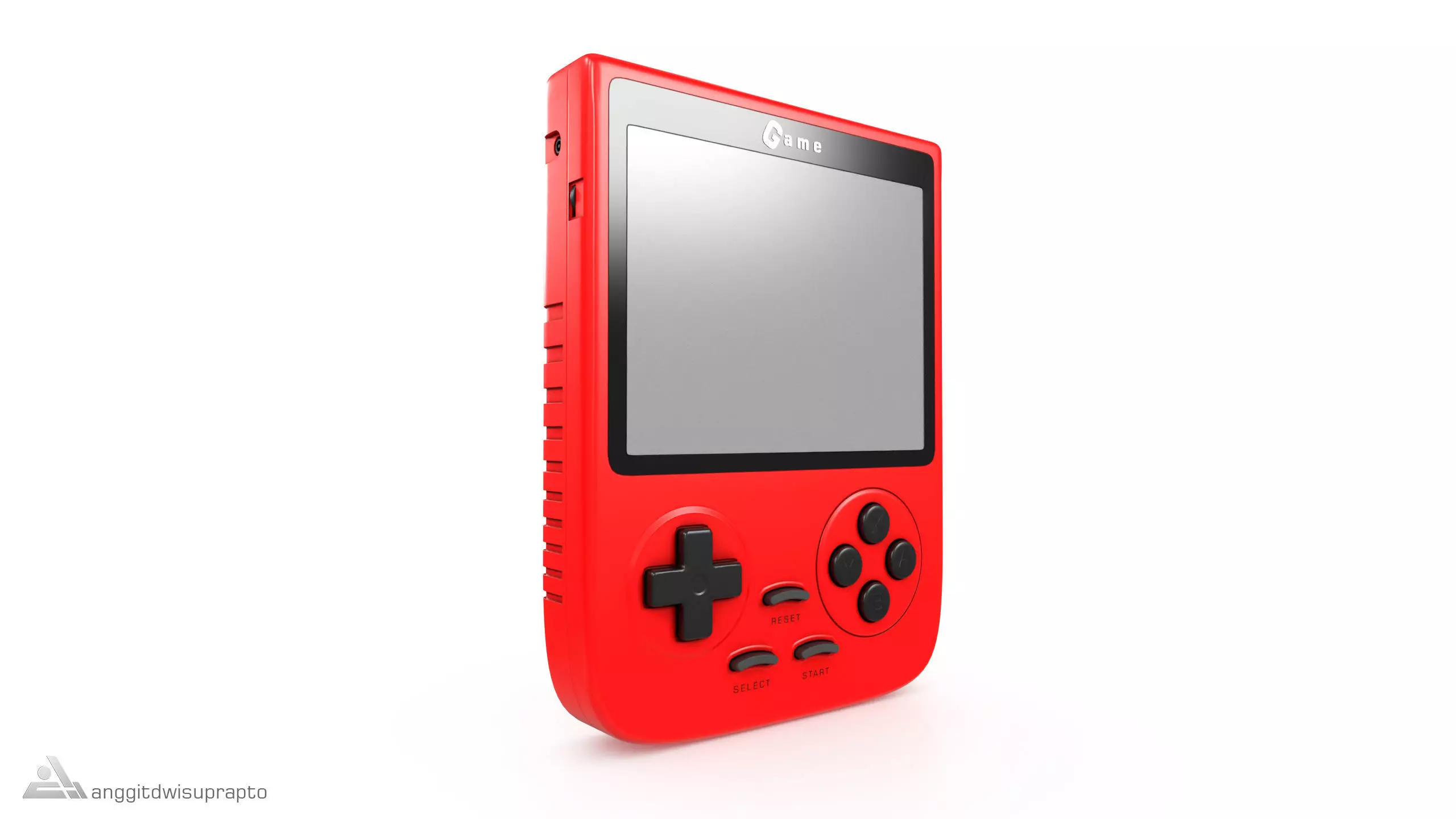 Portable Gaming Device Red 3D model_0