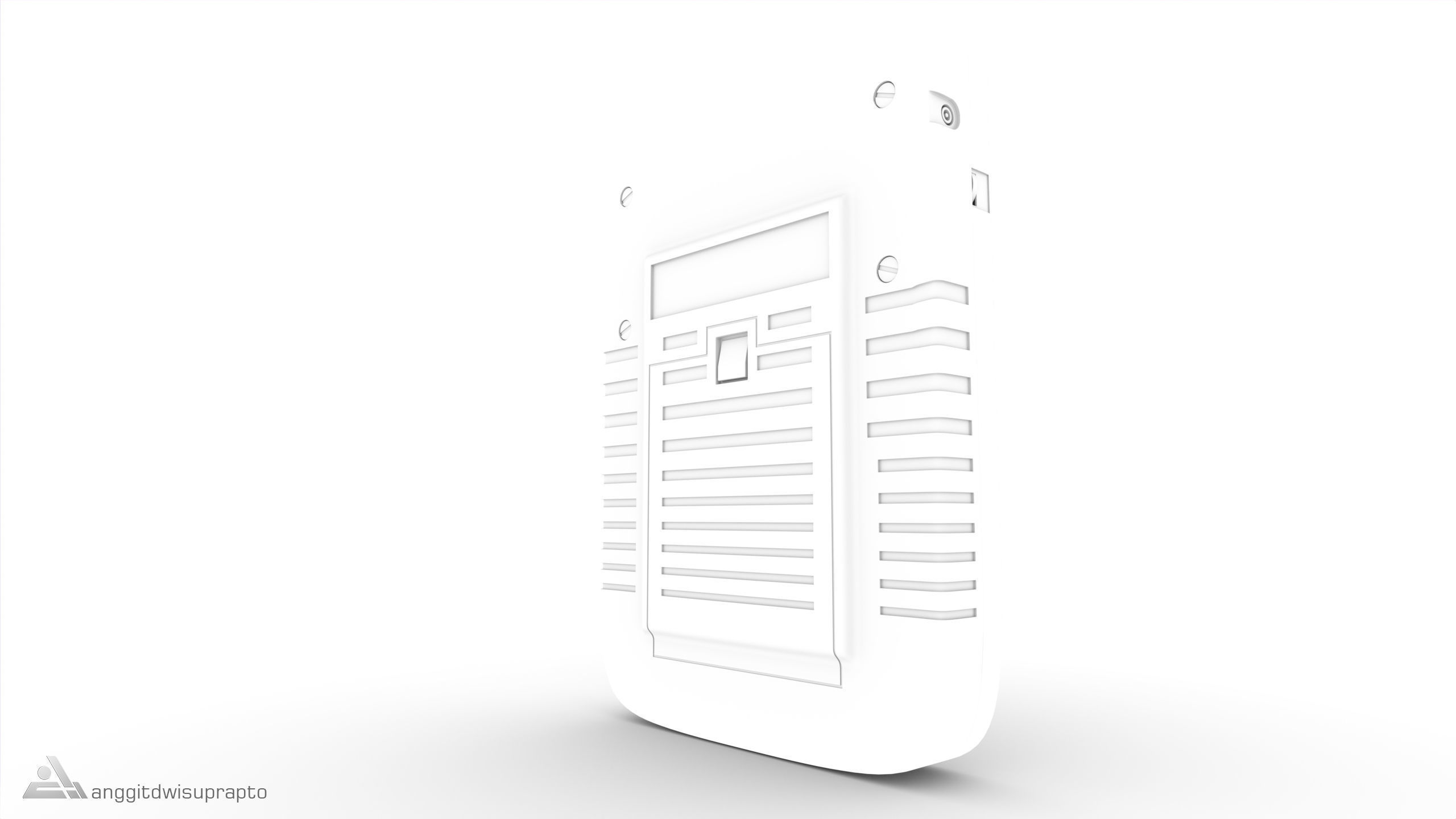 Portable Gaming Device Red 3D model_13