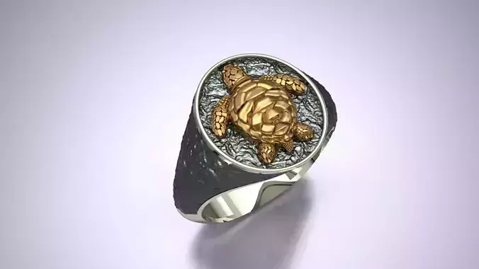 Men Turtle Ring 3D print model