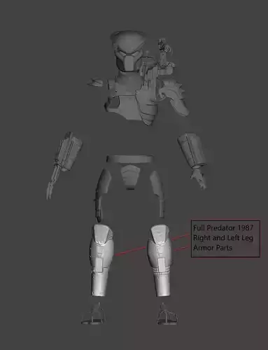 Predator 1987 Full Right and Left Leg  Armor Parts 3D model
