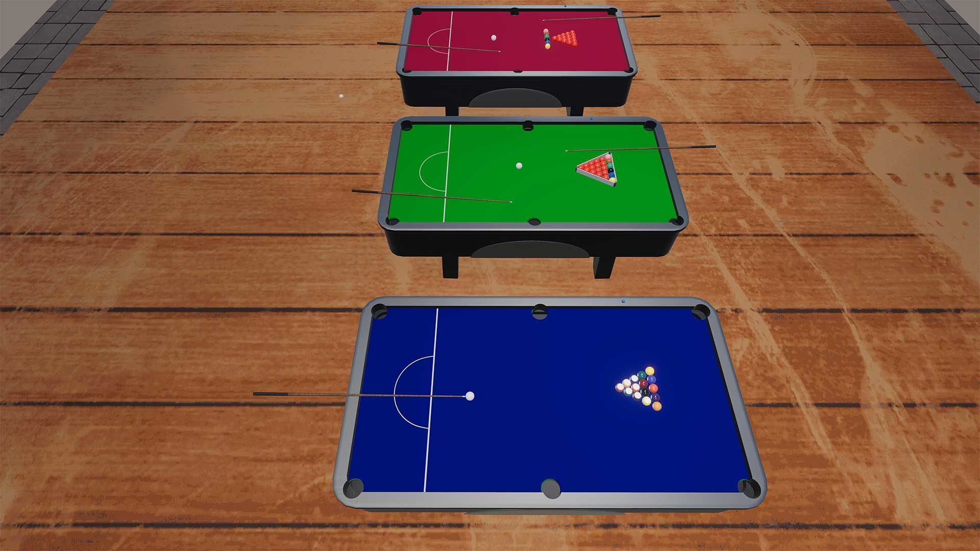 Snooker Table Cue and Balls  Complete 3D Kit  Low-poly 3D model_3