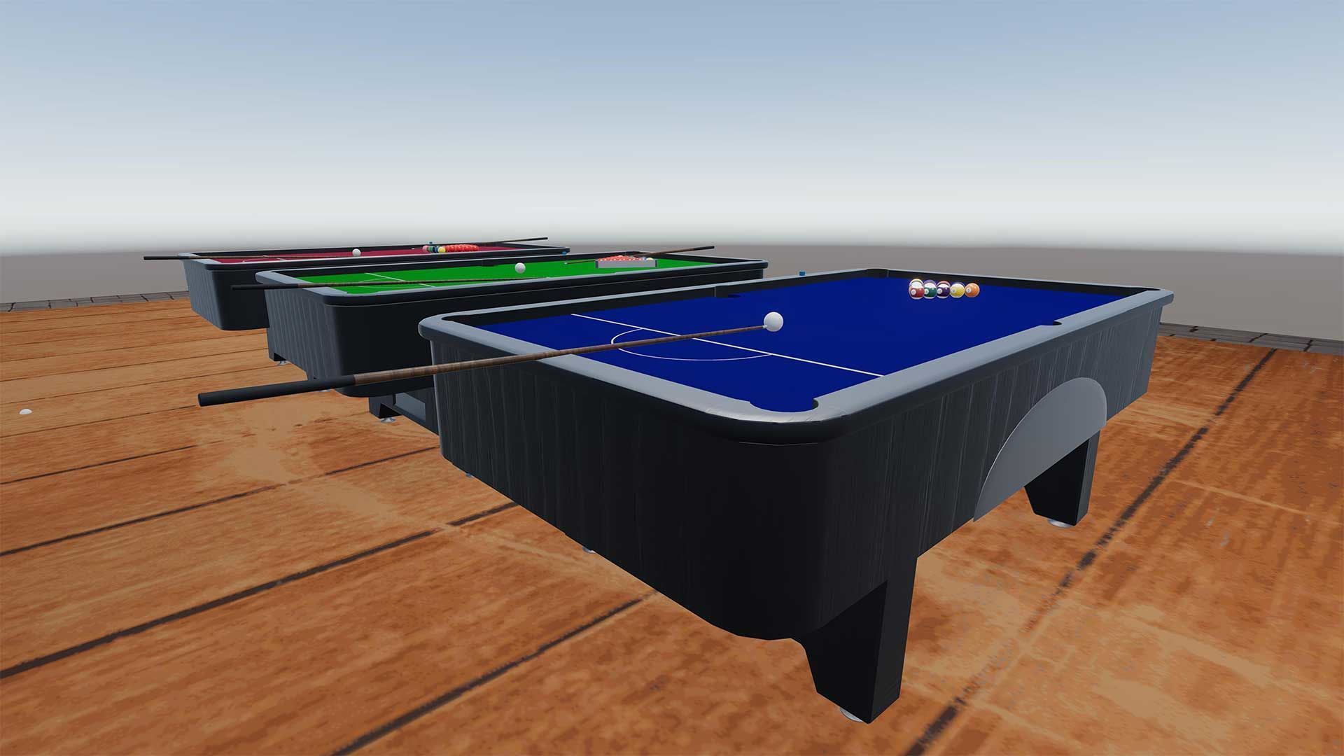 Snooker Table Cue and Balls  Complete 3D Kit  Low-poly 3D model_4