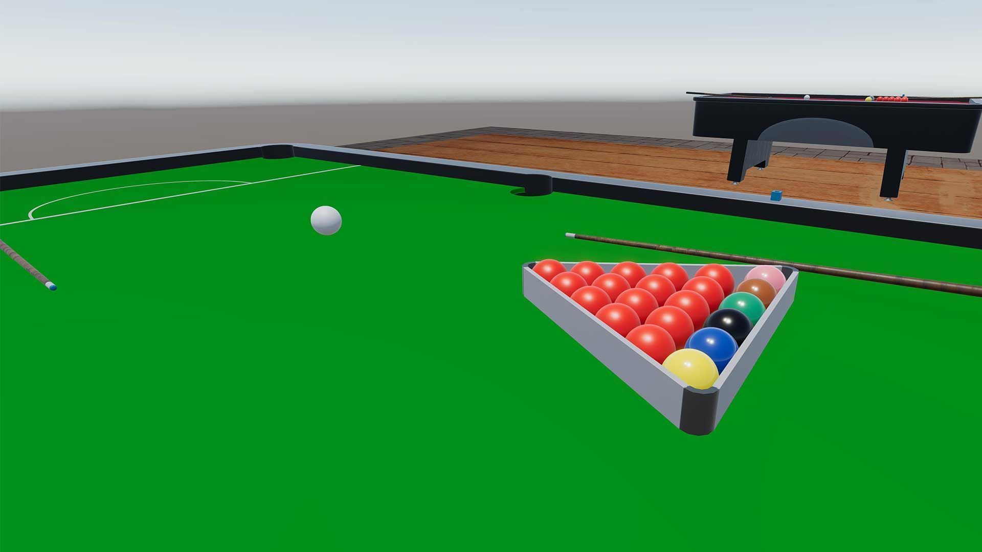 Snooker Table Cue and Balls  Complete 3D Kit  Low-poly 3D model_7