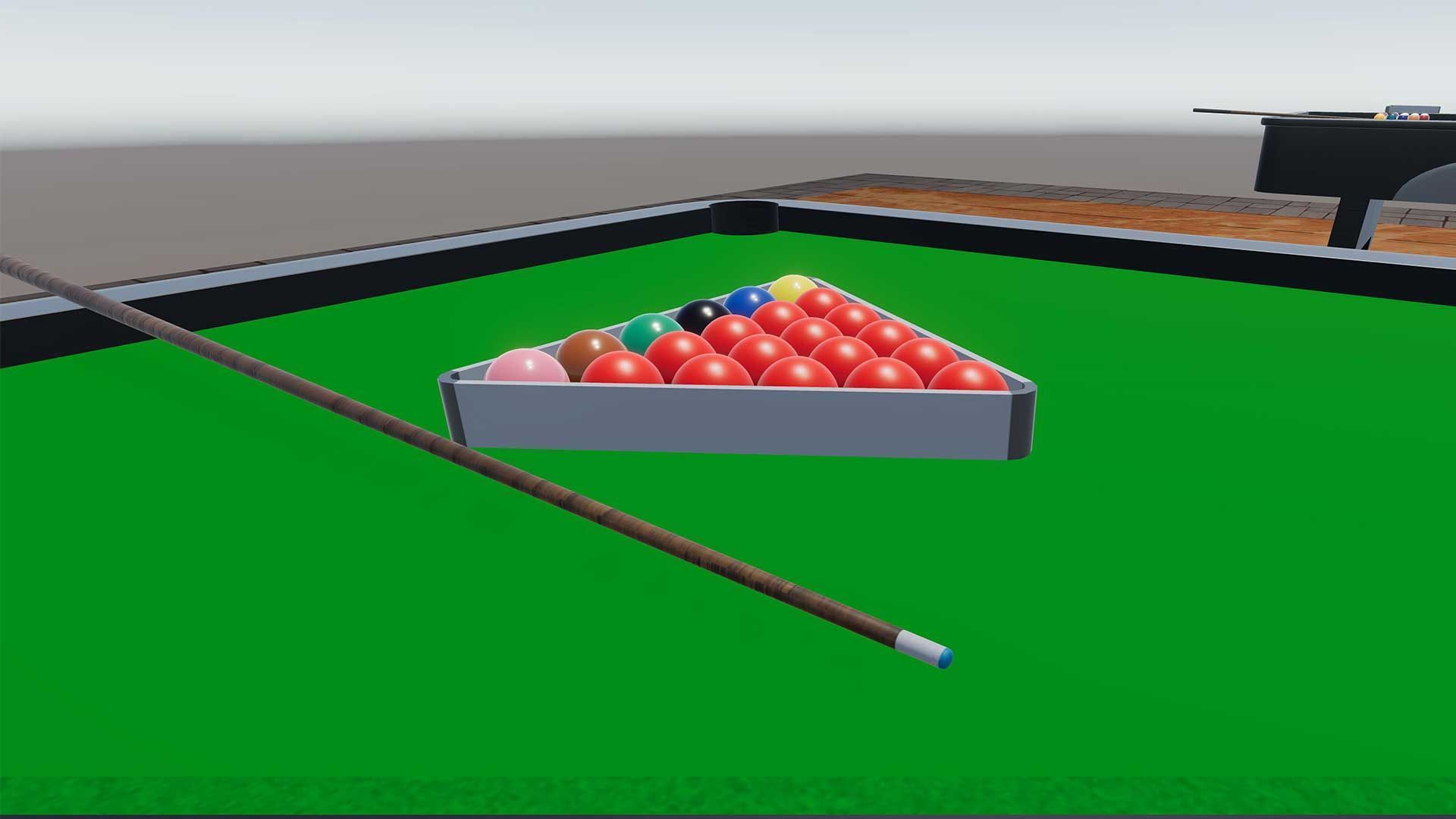 Snooker Table Cue and Balls  Complete 3D Kit  Low-poly 3D model_6
