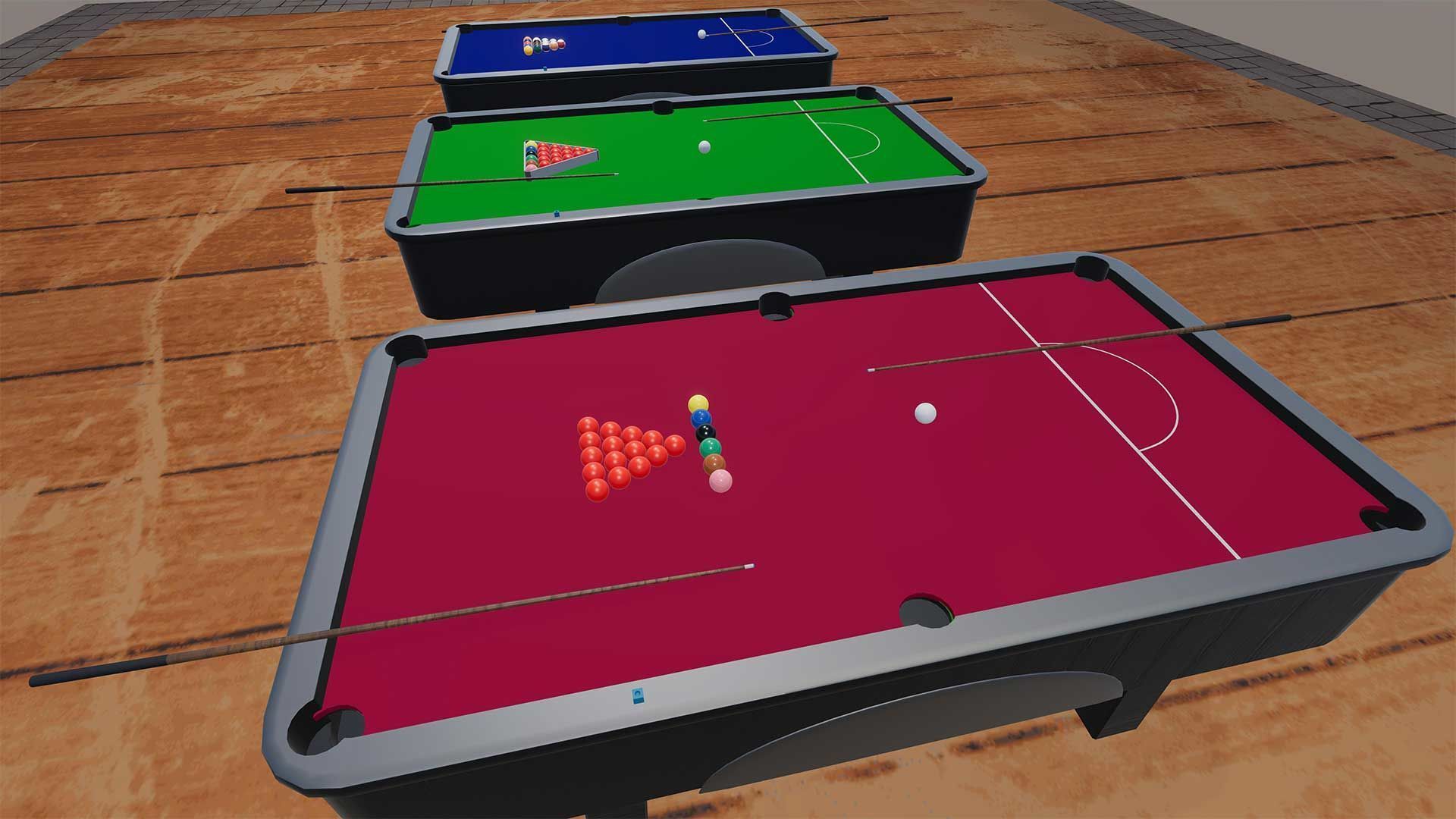 Snooker Table Cue and Balls  Complete 3D Kit  Low-poly 3D model_2
