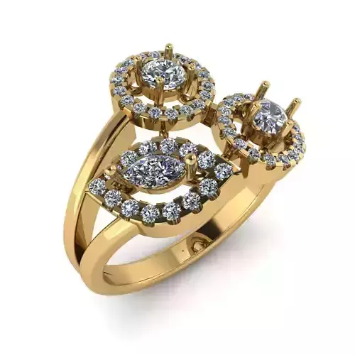 Jewelry 3D Models with render and 3dm  stl  - R-57