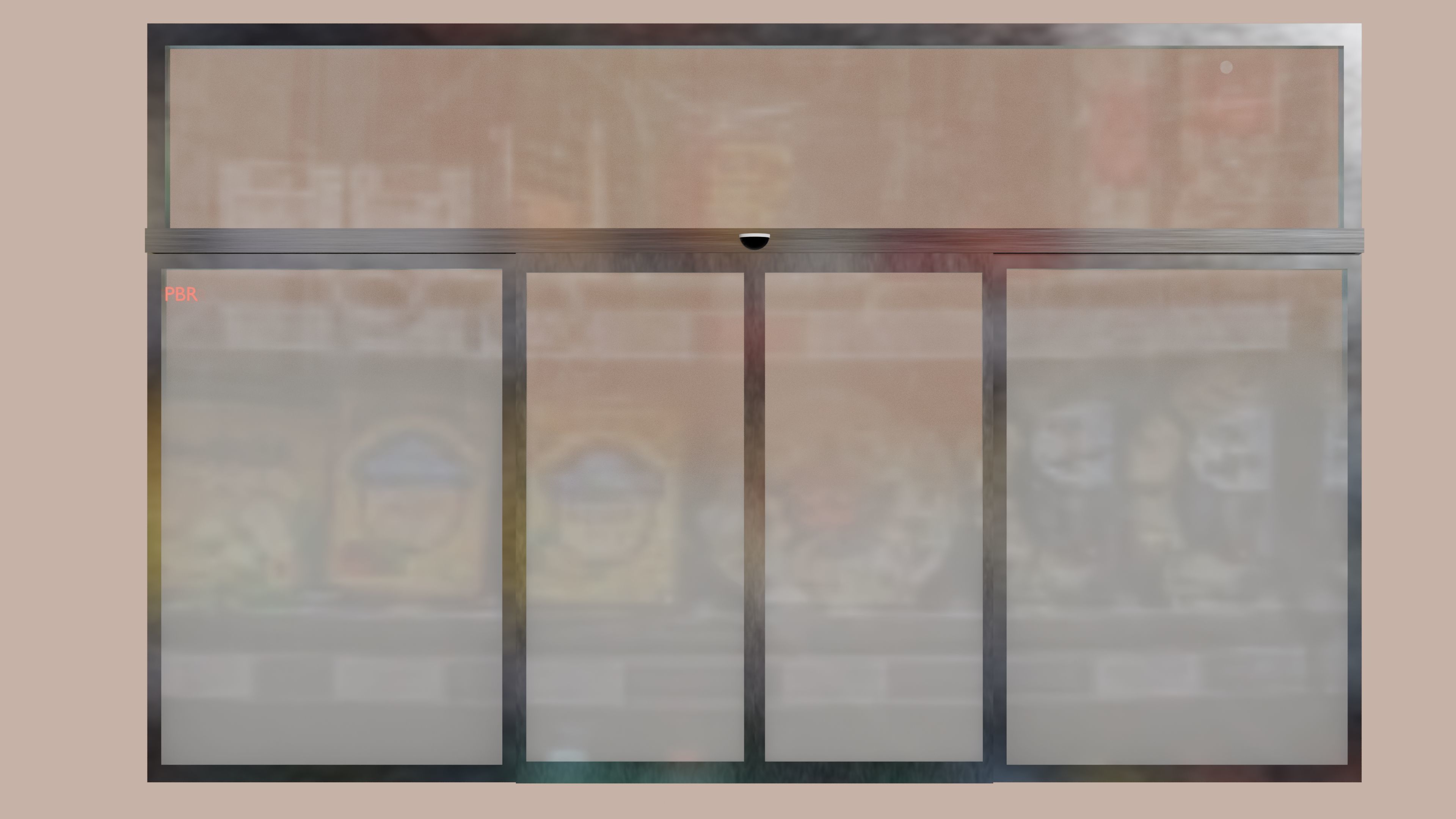 Automatic sliding door Animmated Low-poly 3D model_2