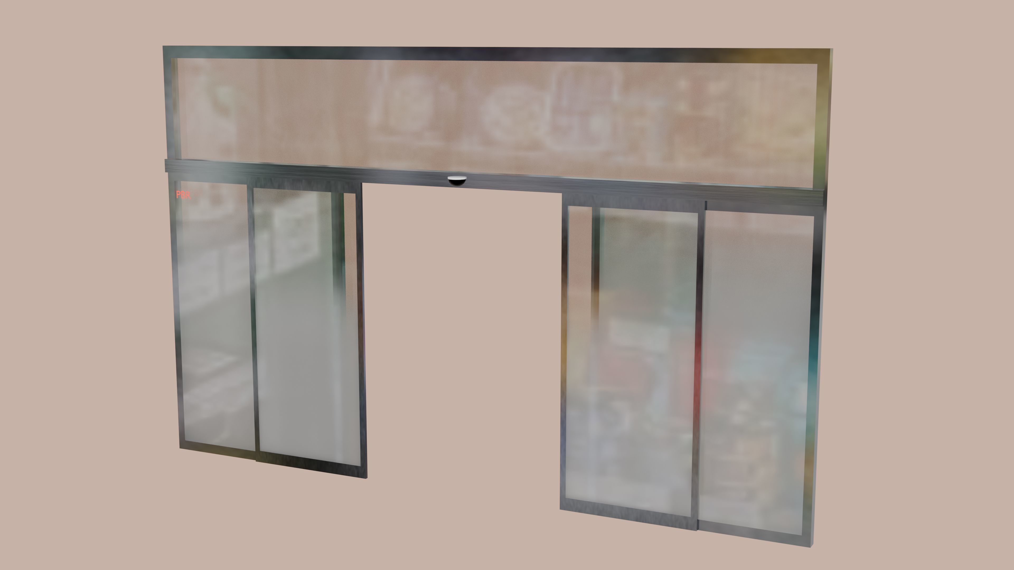 Automatic sliding door Animmated Low-poly 3D model_3