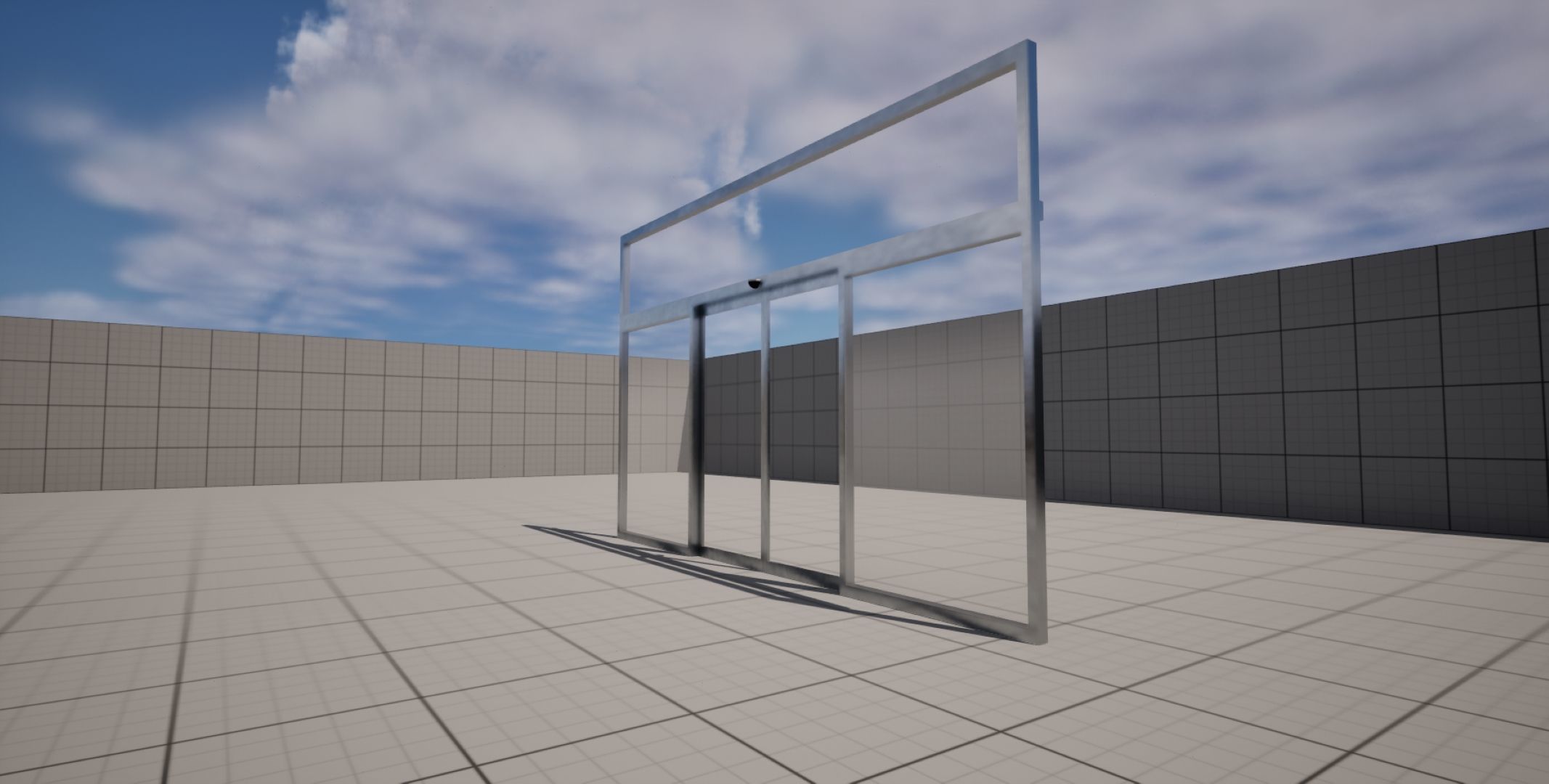 Automatic sliding door Animmated Low-poly 3D model_4