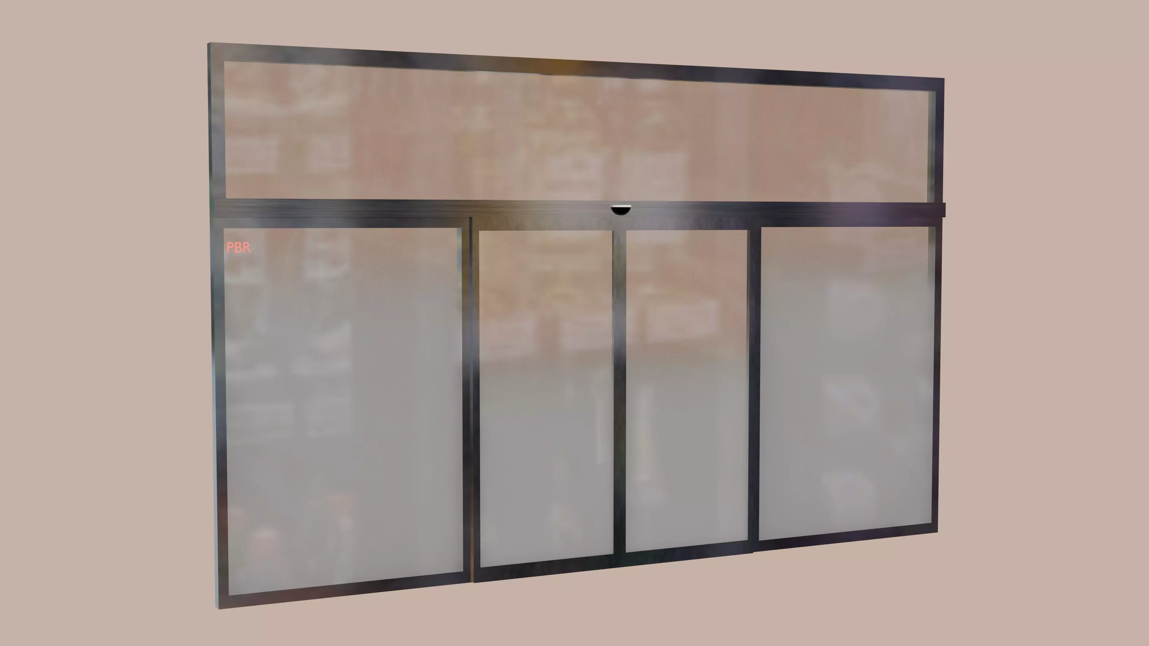 Automatic sliding door Animmated Low-poly 3D model_0