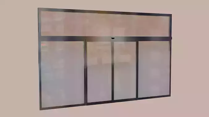 Automatic sliding door Animmated Low-poly 3D model