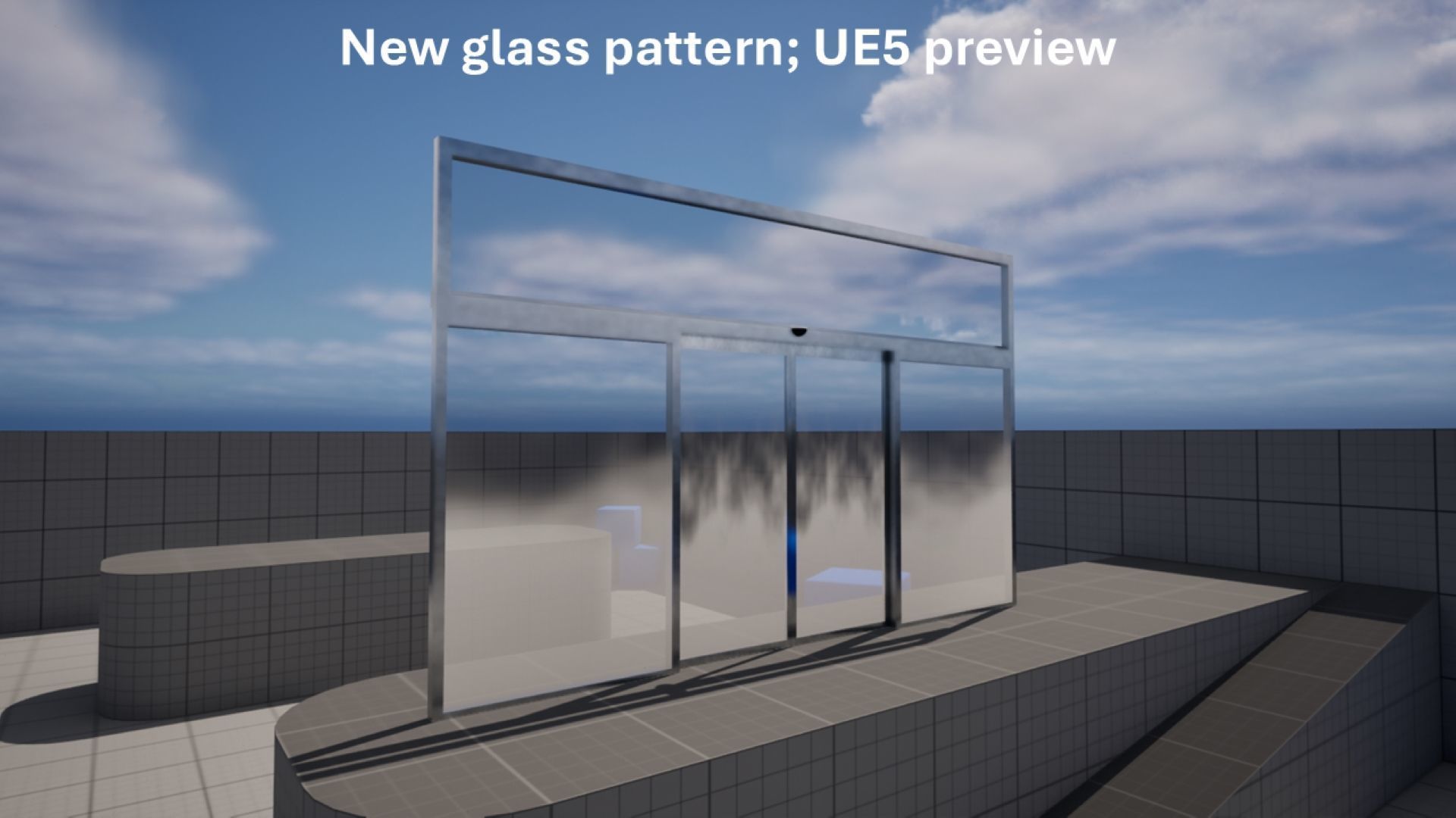 Automatic sliding door Animmated Low-poly 3D model_6