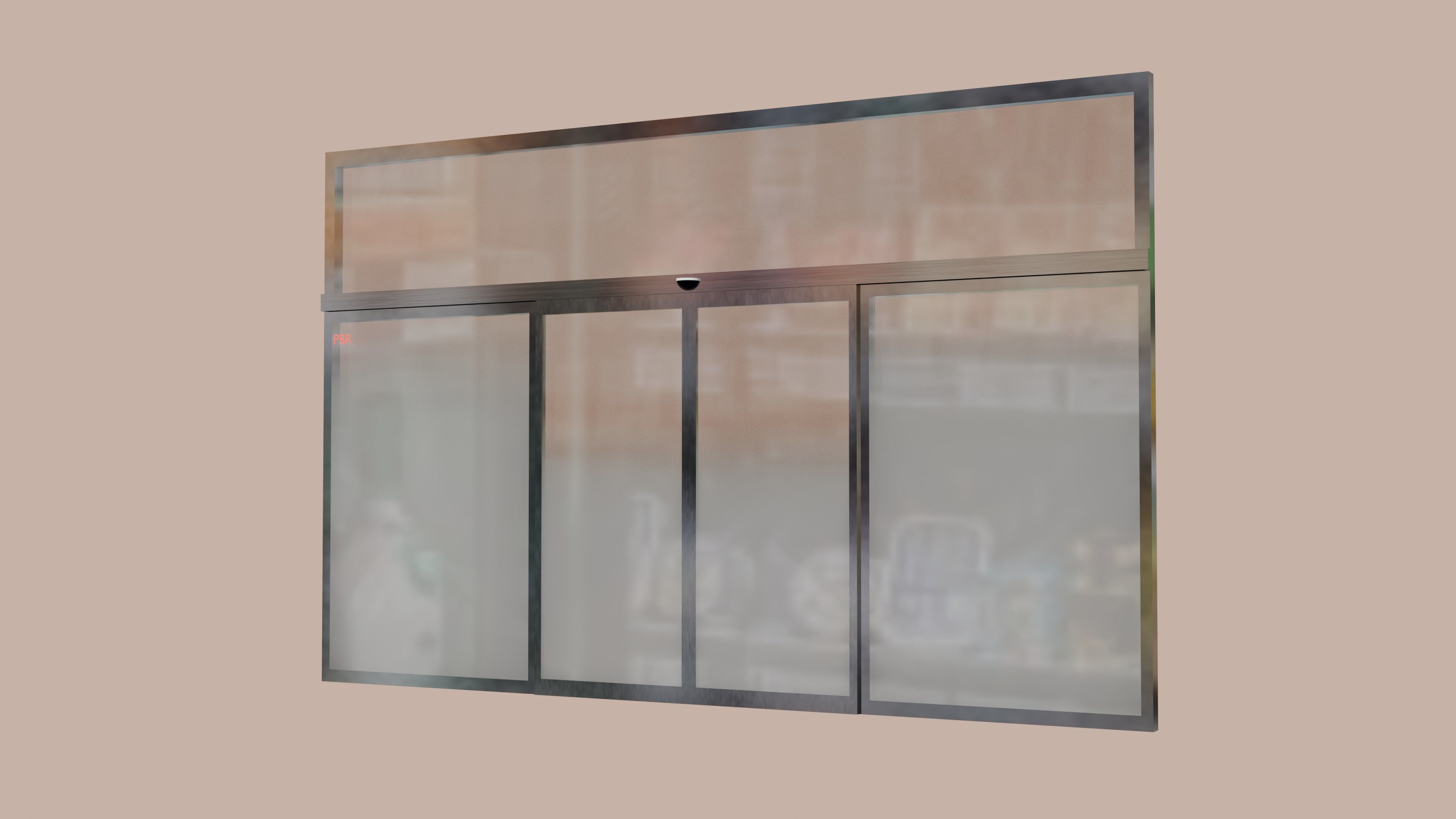 Automatic sliding door Animmated Low-poly 3D model_1