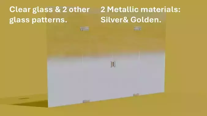 Glass door Low-poly 3D model