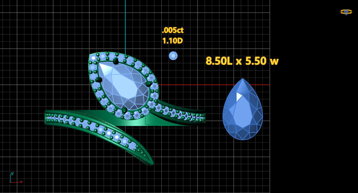 Diamond Ring 3D print model 3D print model_7