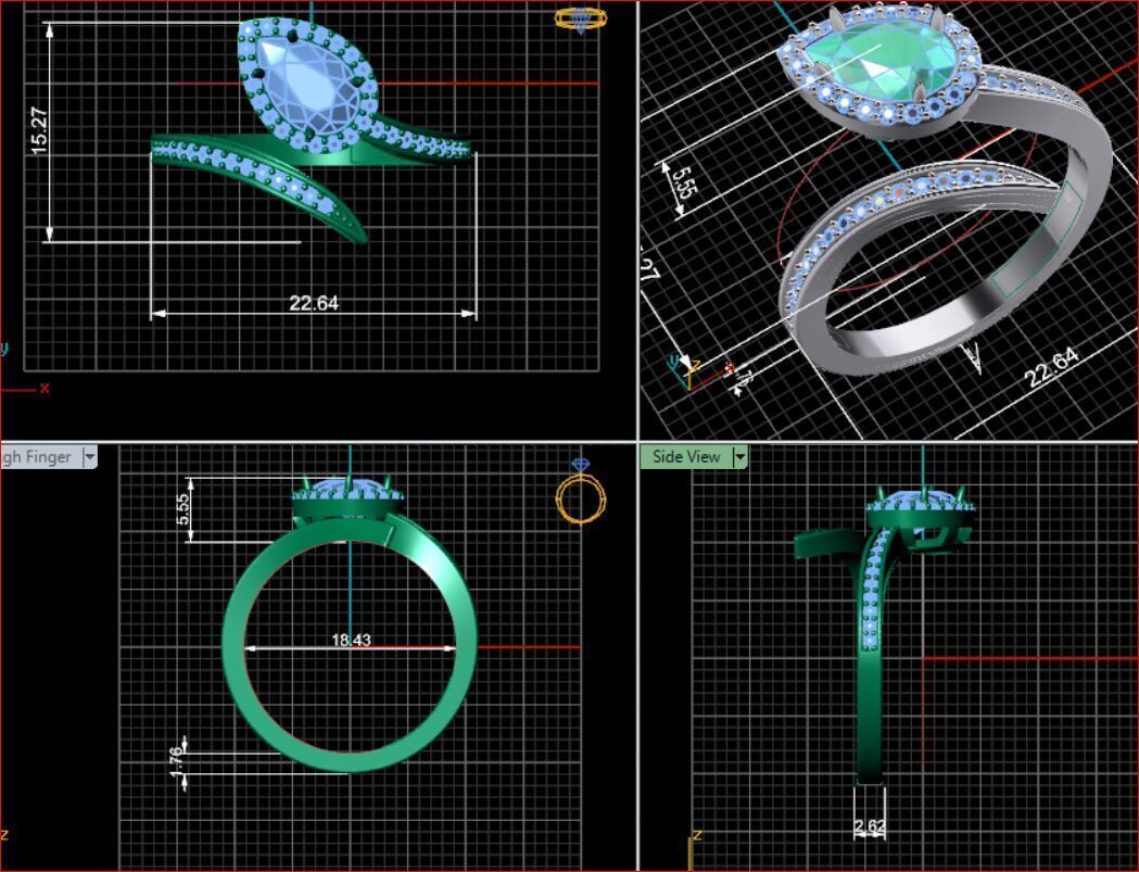 Diamond Ring 3D print model 3D print model_6
