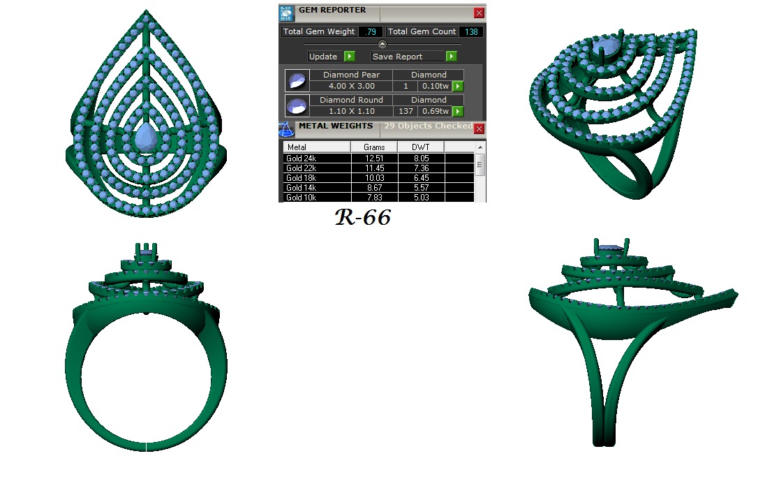 Jewelry 3D Models with render and 3dm stl - R-66 3D print model_3