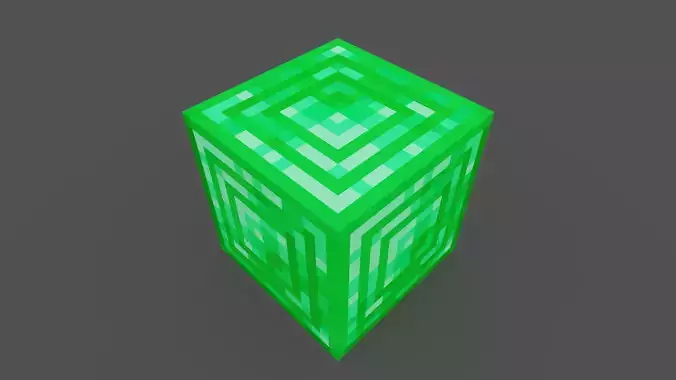 MineCraft emerald block Low-poly 3D model