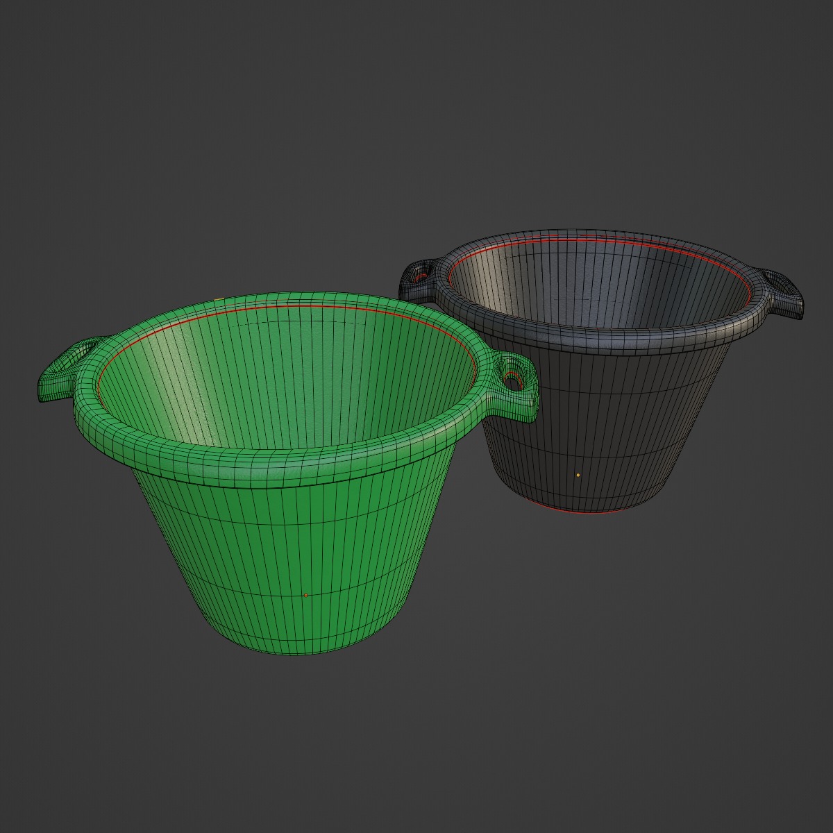Plastic Basin with Holder 05 3D model_7