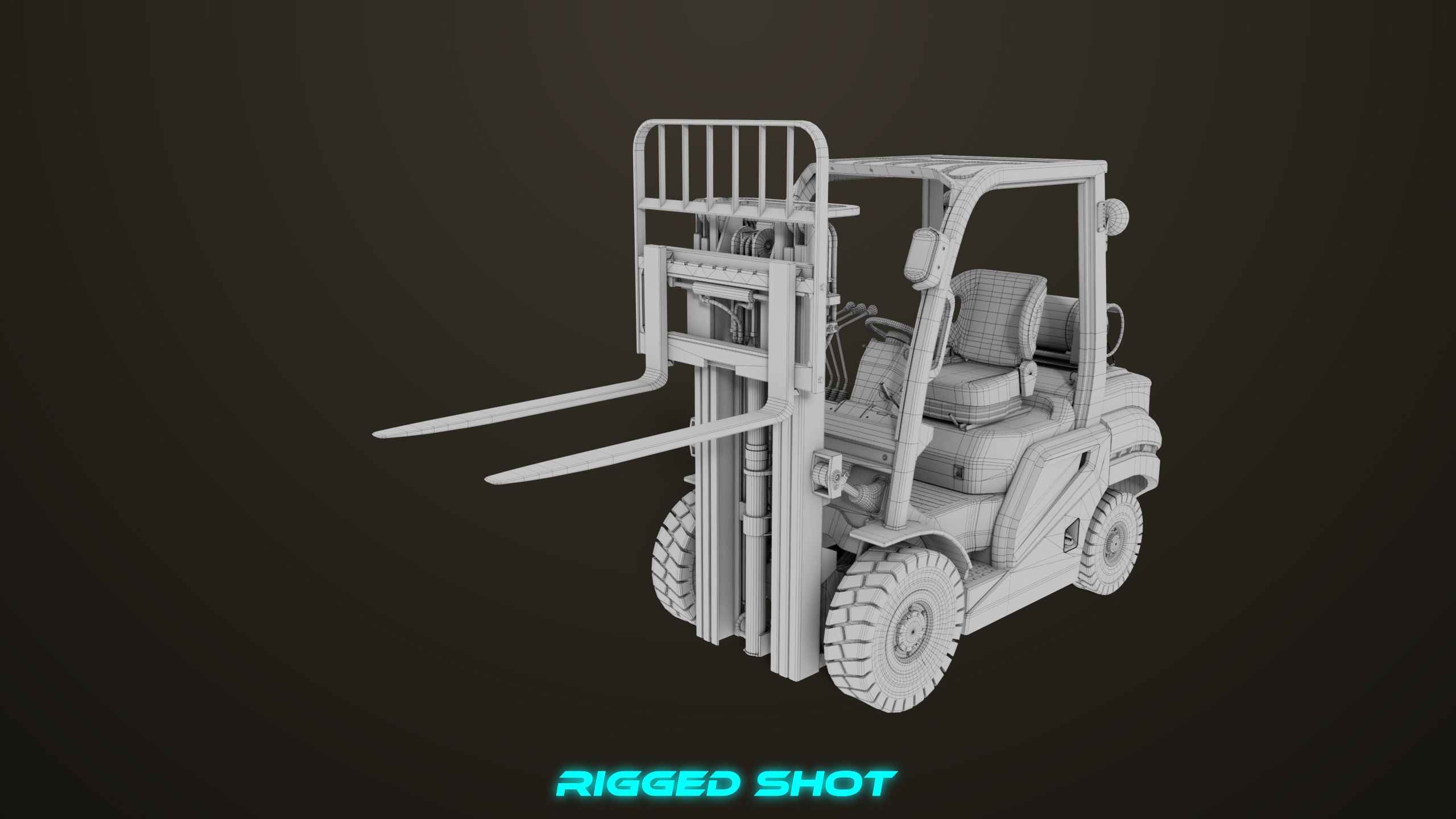 Forklift Truck 02 Old Dusty All PBR Unity UE Textures Low-poly 3D model_43