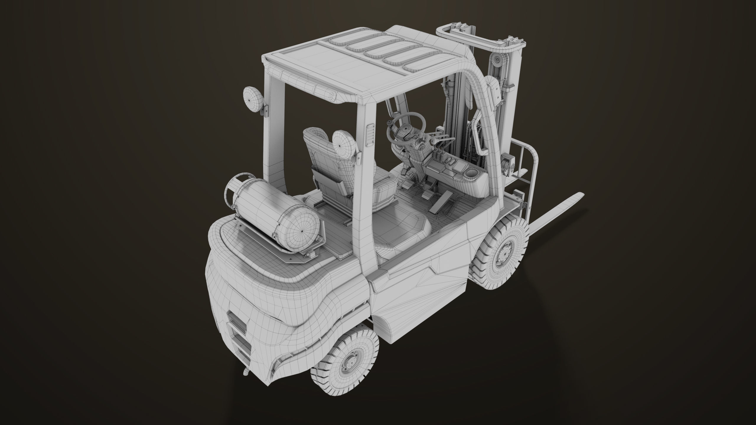 Forklift Truck 02 Old Dusty All PBR Unity UE Textures Low-poly 3D model_37
